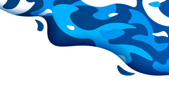 梯度未来主义的蓝色的波流孤立的白色背景色彩斑斓的Azure挥舞着液体溅摘要污渍水池塘背景向量图形插图梯度未来主义的蓝色的波流孤立的白色背景