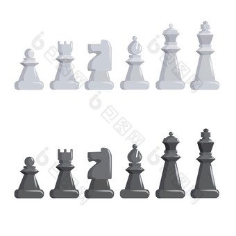 集黑色的和白色<strong>国际</strong>象棋块<strong>国际</strong>象棋游戏字符行集黑色的和白色<strong>国际</strong>象棋块