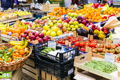 新鲜的veggetables和水果各种市场坎波鲜花罗马罗马意大利2月