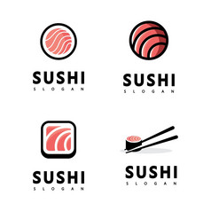 标志图标向量图标风格插图酒吧商店寿司饭团大马哈鱼卷孤立的极简主义对象