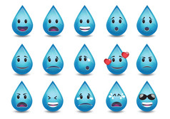 集水滴图标不同的情绪
