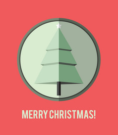 平设计圣诞节卡圣诞节树图标