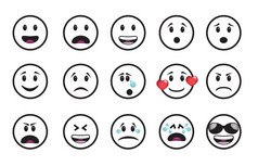集笑脸图标不同的情绪而且情绪