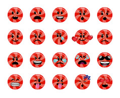 集棒棒糖图标不同的情绪和情绪