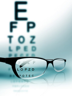 眼镜的背景眼睛测试图表眼睛测试