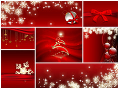 圣诞节红色的集背景