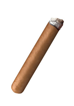 吸烟哈瓦那雪茄孤立的白色背景吸烟哈瓦那雪茄