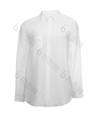 白色衬衫与长袖子孤立的白色背景白色衬衫与长袖子