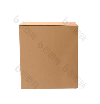 简单的棕色（的）纸箱盒子孤立的白色简单的棕色（的）纸箱盒子