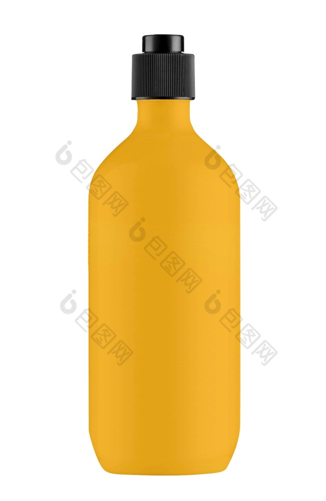 橙色塑料洗发水瓶孤立的白色背景橙色塑料洗发水瓶