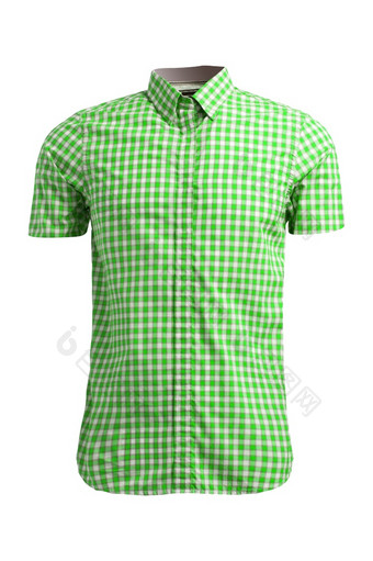 绿色衬衫与袖子孤立的白色背景绿色衬衫与袖子孤立的