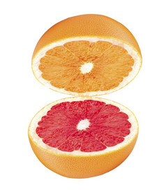 一半葡萄柚孤立的白色背景一半葡萄柚孤立的