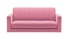 粉红色的沙发孤立的白色背景粉红色的沙发孤立的