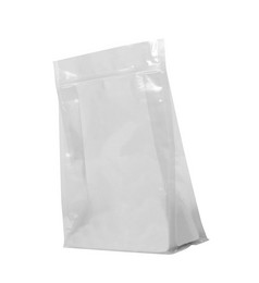 白色模拟空白箔食物袋孤立的白色背景白色模拟空白箔食物袋孤立的