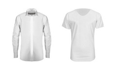 白色衬衫与长袖子孤立的白色背景白色衬衫与长和拍摄袖子孤立的白色背景