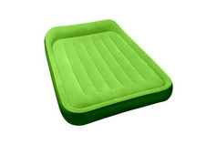 绿色空气床垫孤立的