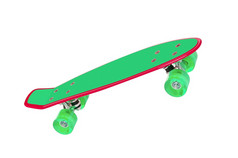 绿色滑板孤立的白色绿色滑板