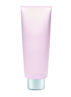 光紫色的化妆品奶油管孤立的白色背景光紫色的化妆品奶油管