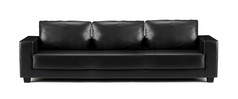 现代黑色的皮革沙发孤立的现代黑色的皮革沙发