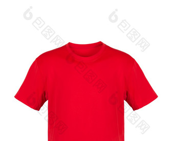 红色的t恤孤立的白色背景红色的t恤