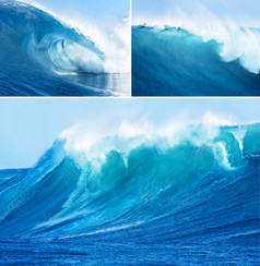 拼贴画照片与海波背景拼贴画照片与海波