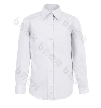 白色衬衫与长袖子孤立的白色背景白色衬衫与长袖子