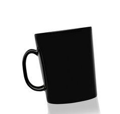 黑色的杯子空空白为咖啡茶孤立的