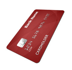 红色的信贷卡孤立的在的白色背景红色的信贷卡孤立的
