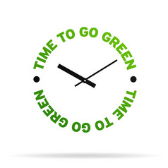 高决议时钟与的单词时间绿色白色背景