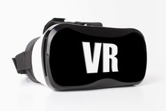 虚拟现实眼镜与登记在灰色的背景