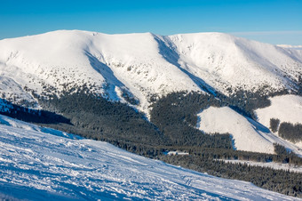斯洛伐克低基自由<strong>滑雪滑雪</strong>坡和雪冬天山峰阳光明媚的天气自由<strong>滑雪</strong>坡的背景雪山