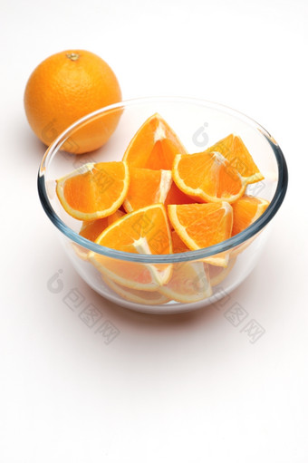 橙子切片橙子白色背景