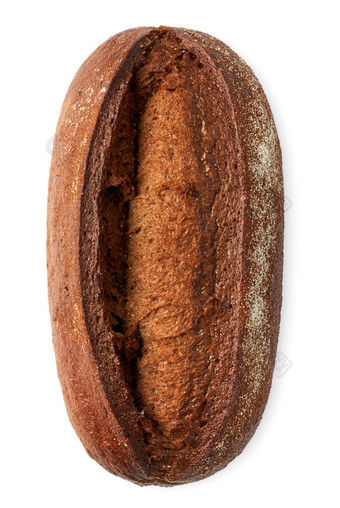 传统的自制的黑暗黑麦面包孤立的白色背景传统的黑暗黑麦面包