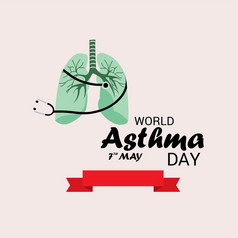 向量插图背景为世界哮喘一天