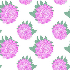 无缝的模式与粉红色的水马齿花重复连续背景模板为包装织物壁纸向量插图