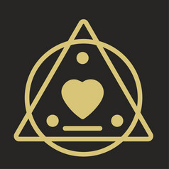 魔法元素与三角形和圆isoteric象征孤立的向量插图金几何巫术草图黄金行图标魔法元素与三角形和圆