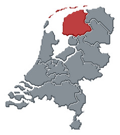 地图荷兰弗里斯兰突出显示政治地图荷兰与的几个州在哪里弗里斯兰突出显示