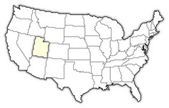 地图的曼联州犹他州突出显示政治地图曼联州与的几个州在哪里犹他州突出显示