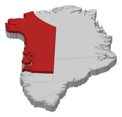 地图格陵兰岛Qaasuitsup突出显示政治地图奥地利与的几个市在哪里Qaasuitsup突出显示