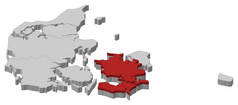 地图丹麦新西兰突出显示政治地图丹麦与的几个地区在哪里新西兰突出显示