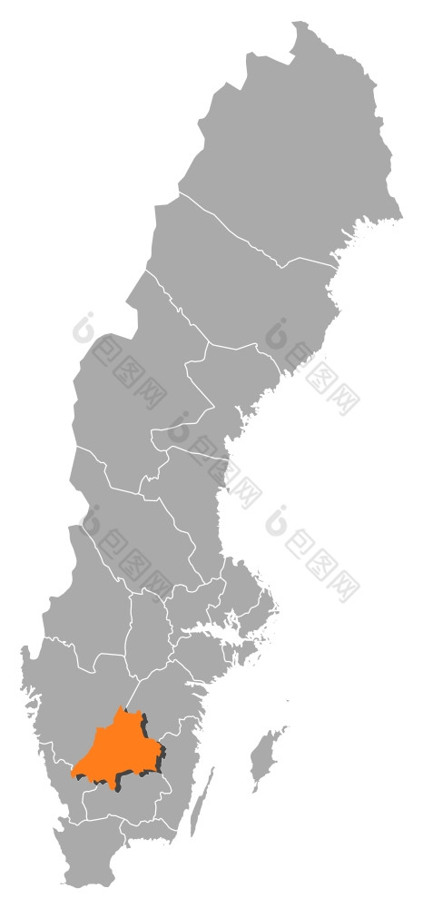 地图瑞典延雪平县突出显示政治地图瑞典与的几个省在哪里延雪平县突出显示