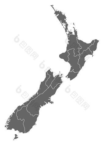 地图新新西兰政治地图新新西兰与的几个地区