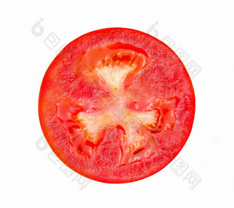 片番茄孤立的白色背景