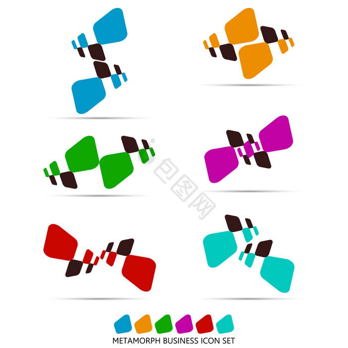 色彩斑斓的几何向量业务图标标志标志象征包