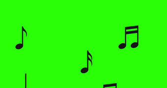 动画手绘音乐的笔记首歌旋律音乐概念涂鸦风格绿色屏幕