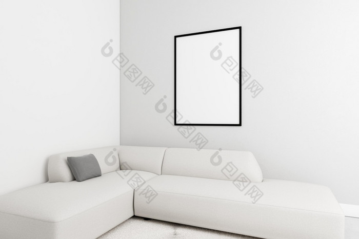 简约室内与优雅的框架沙发决议和高质量美丽的照片简约室内与优雅的框架沙发高质量和决议美丽的照片概念