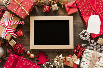 照片框架礼物盒子集圣诞节装饰决议和高质量美丽的照片照片框架礼物盒子集圣诞节装饰高质量和决议美丽的照片概念