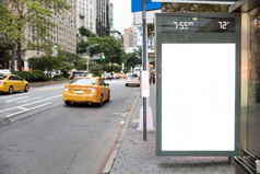 模拟广告牌公共汽车停止高决议照片模拟广告牌公共汽车停止高质量照片