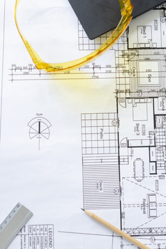 前视图复杂的建筑计划