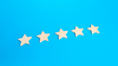 五个评级星星评级评价概念高满意度受欢迎程度餐厅酒店移动应用程序最高分数服务质量反馈好声誉